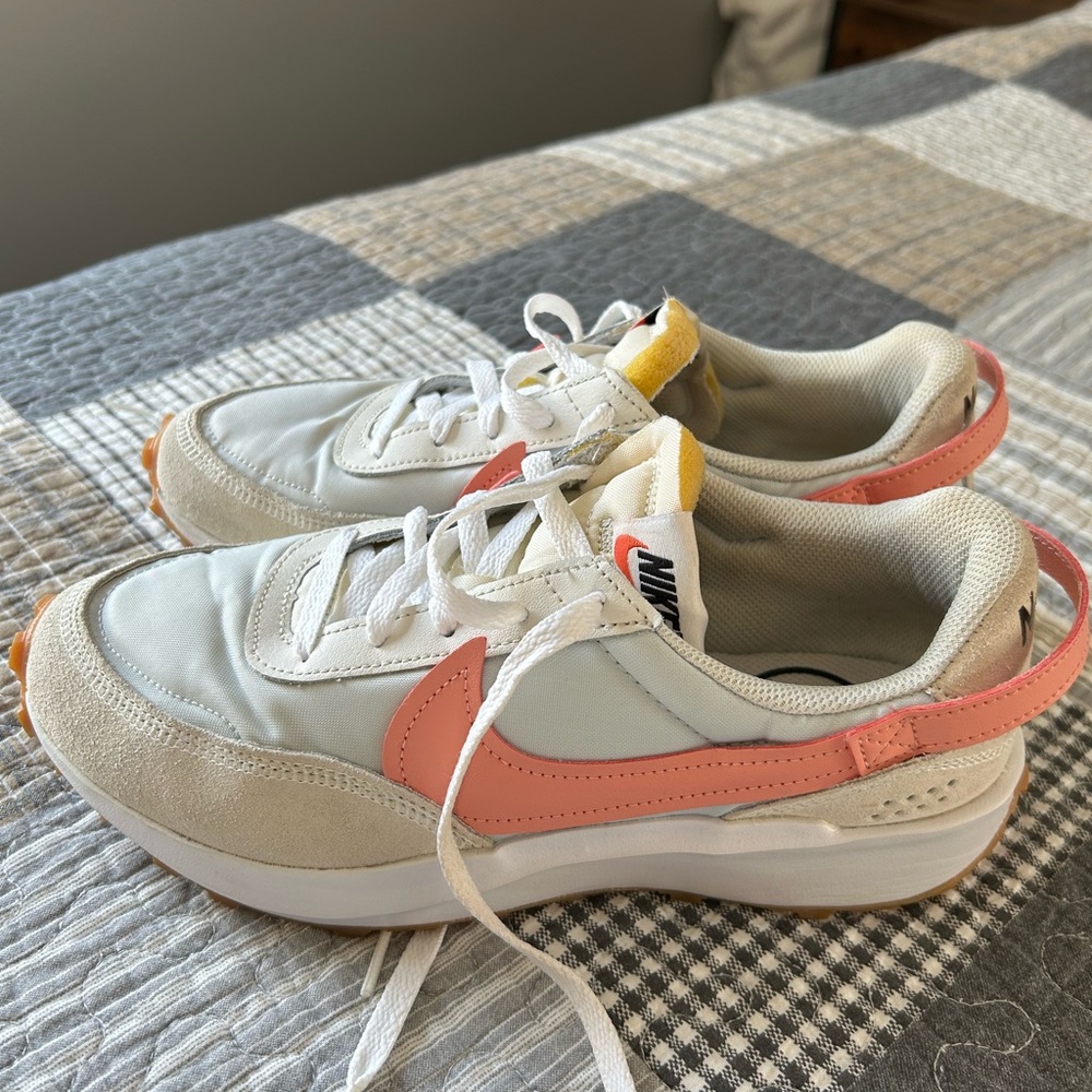 Nike White and Coral Sneakers